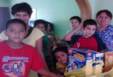 Children Are Happy To Receive Groceries In A Group Home in Mexicali, Mexico